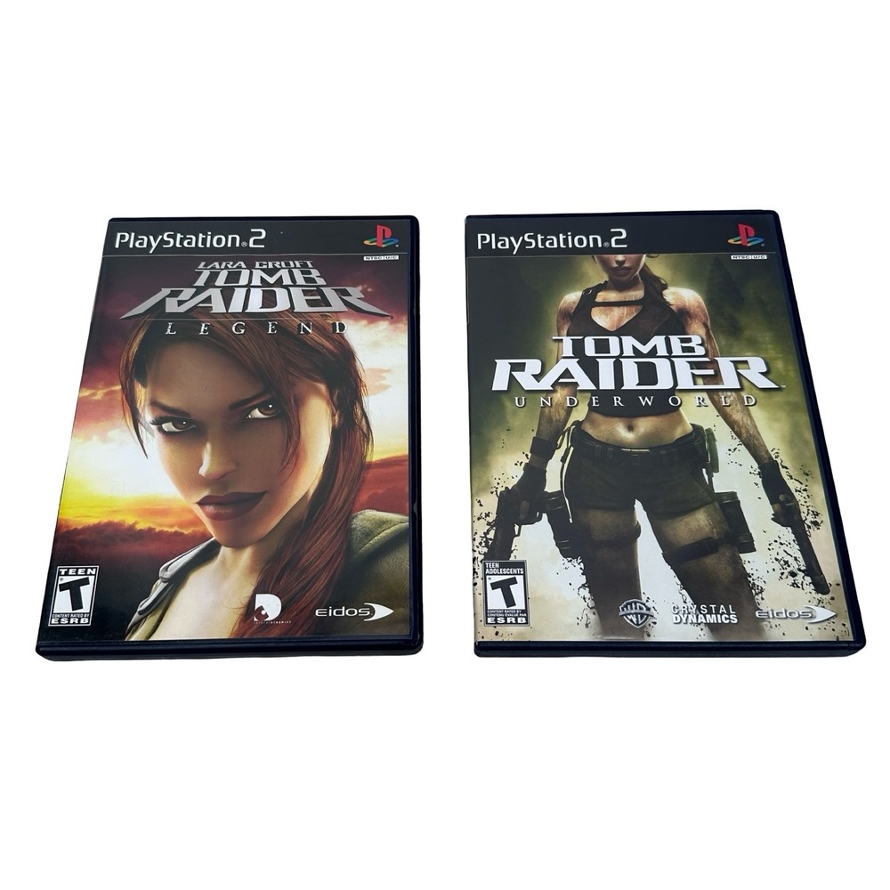 Tomb Raider Legend & Underworld Sony PlayStation 2 PS2 Game Lot Bundle Eidos